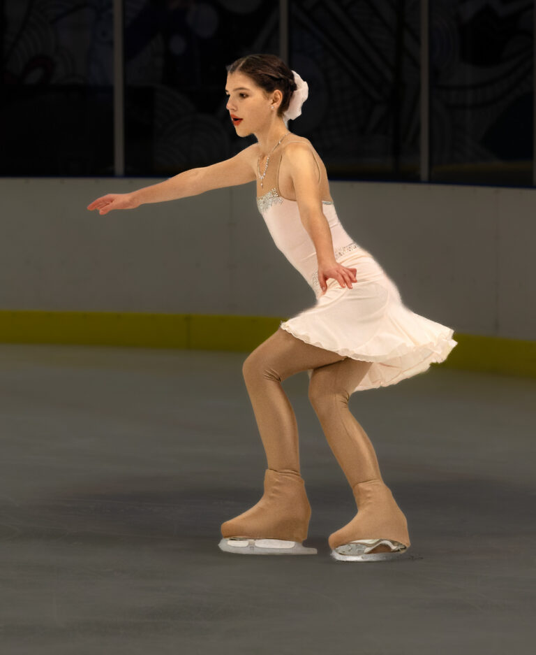 Ester Horne competing in figure skating